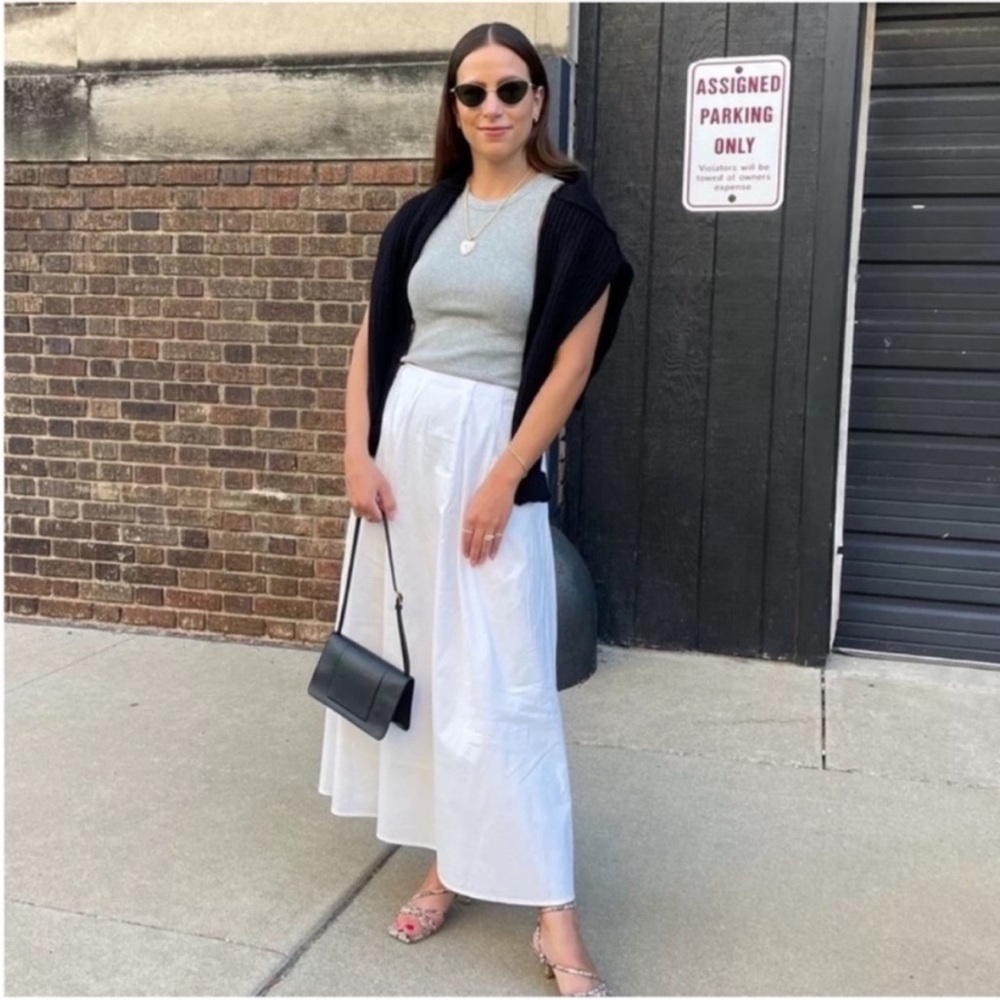 Reformation 12P Lucy Skirt White Stretch Cotton - Picture 1 of 9